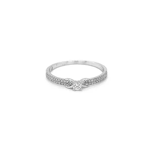 Gold Engagement Ring with Diamonds