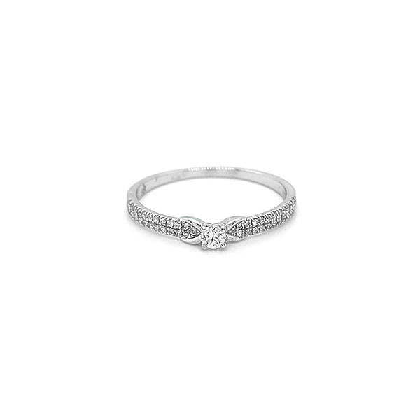 Gold Engagement Ring with Diamonds