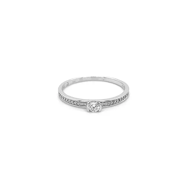 Gold Engagement Ring with Diamonds