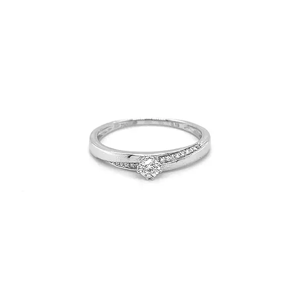 Gold Engagement Ring with Diamonds