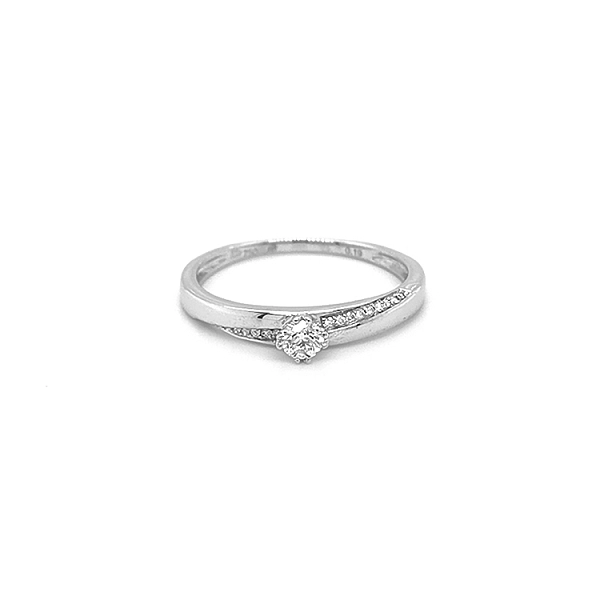 Gold Engagement Ring with Diamonds