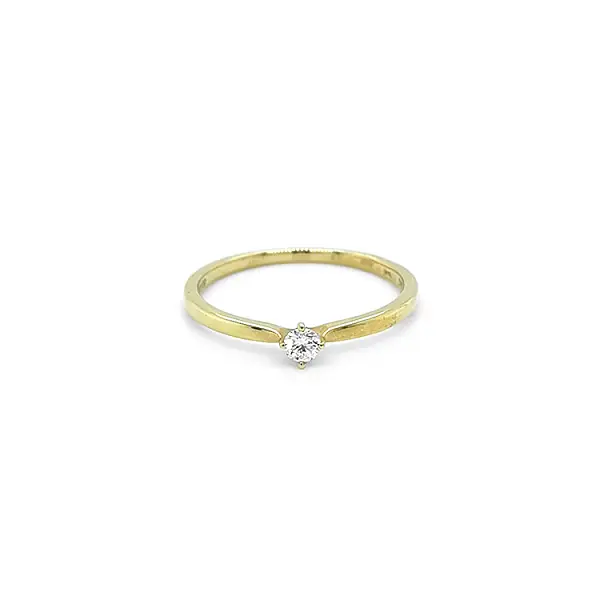 Gold Engagement Ring with Diamond