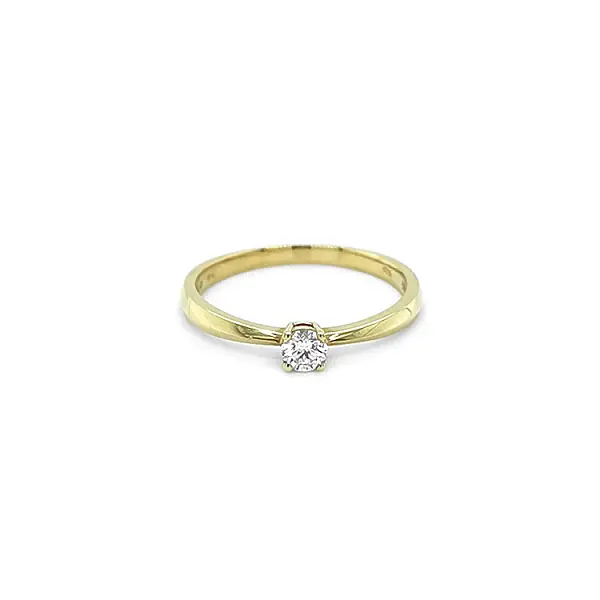 Gold Engagement Ring with Diamond