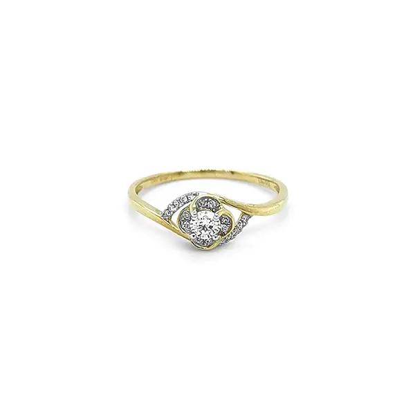 Gold Engagement Ring with Diamonds