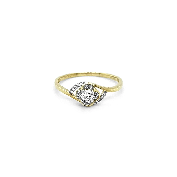 Gold Engagement Ring with Diamonds