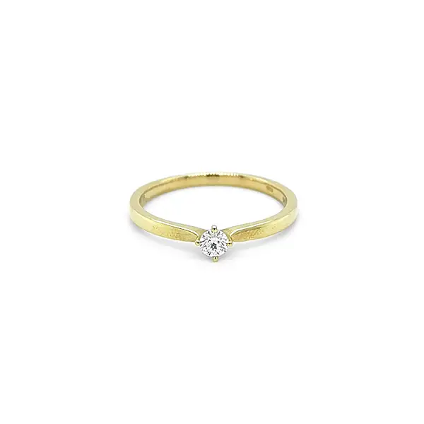Gold Engagement Ring with Diamond