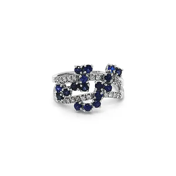 Gold Ring with Sapphires and Diamonds