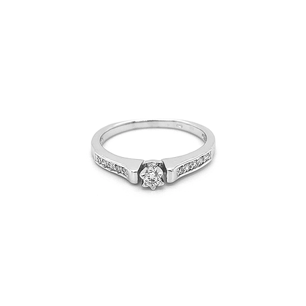 Gold Engagement Ring with Diamonds