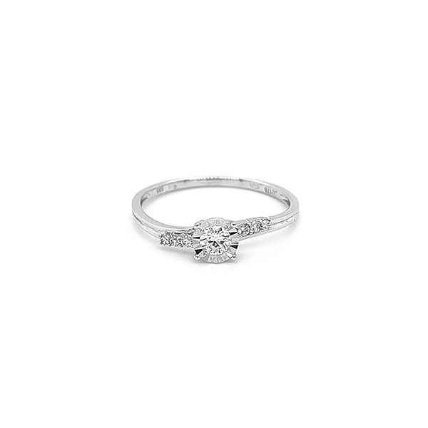 Gold Engagement Ring with Diamonds