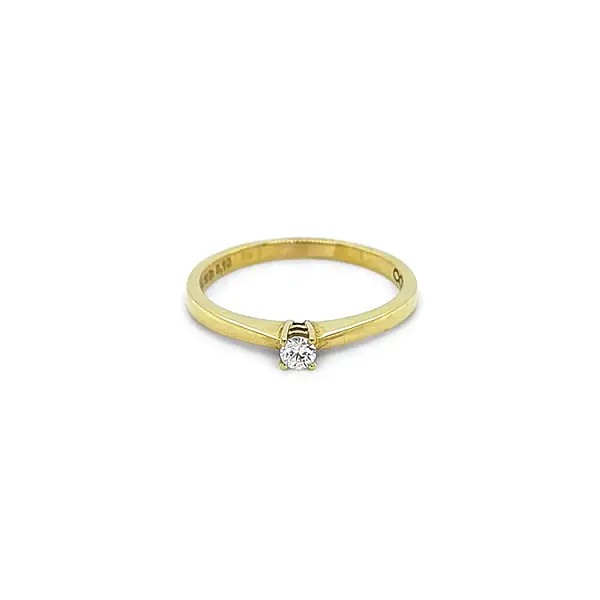 Gold Engagement Ring with Diamond