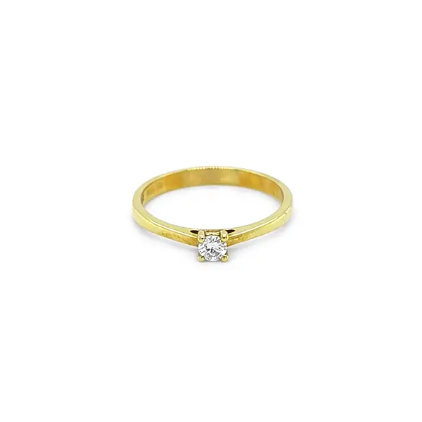 Gold Engagement Ring with Diamond