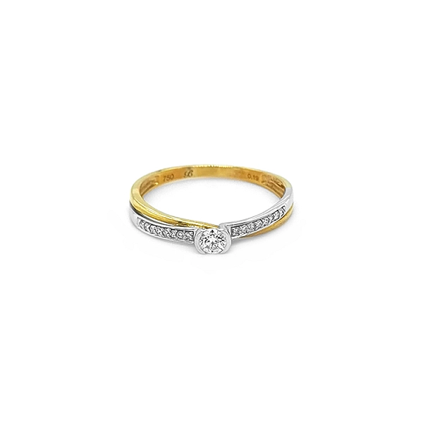 Gold Engagement Ring with Diamonds