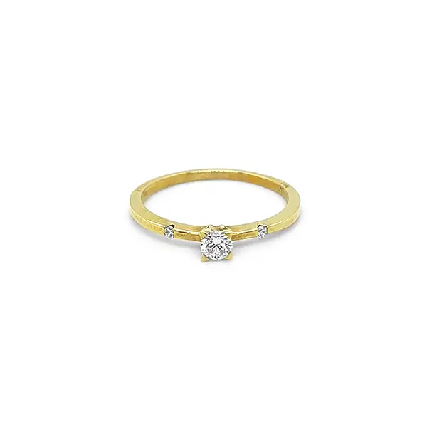 Gold Engagement Ring with Diamonds