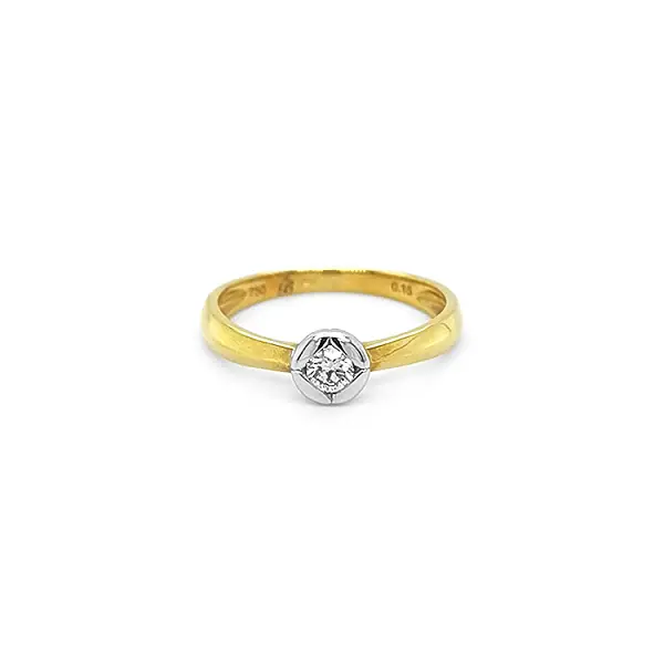 Gold Engagement Ring with Diamond