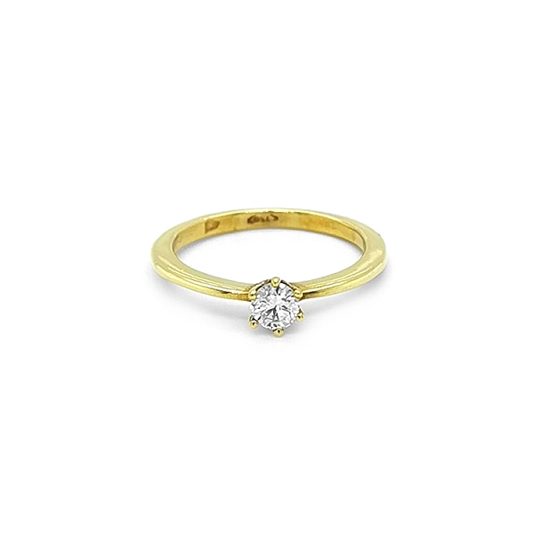 Gold Engagement Ring with Diamond
