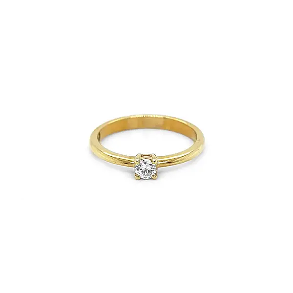 Gold Engagement Ring with Diamond