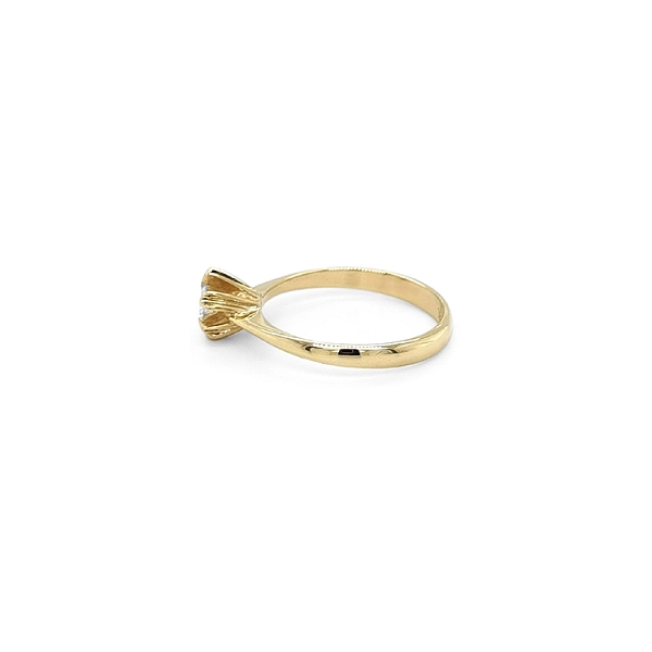 Gold Engagement Ring with Diamond
