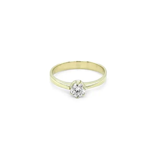 Gold Engagement Ring with Diamond