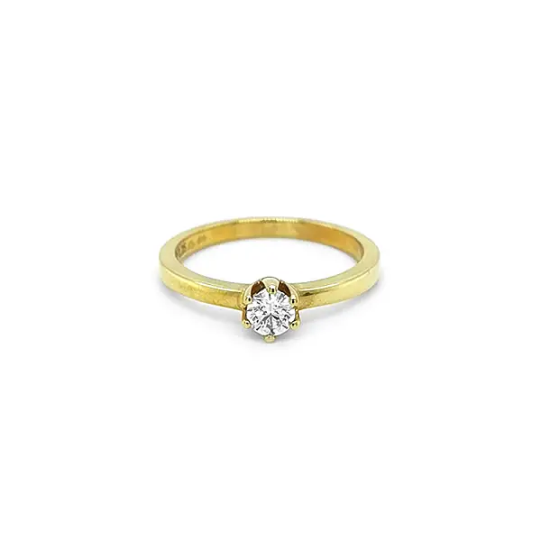 Gold Engagement Ring with Diamond
