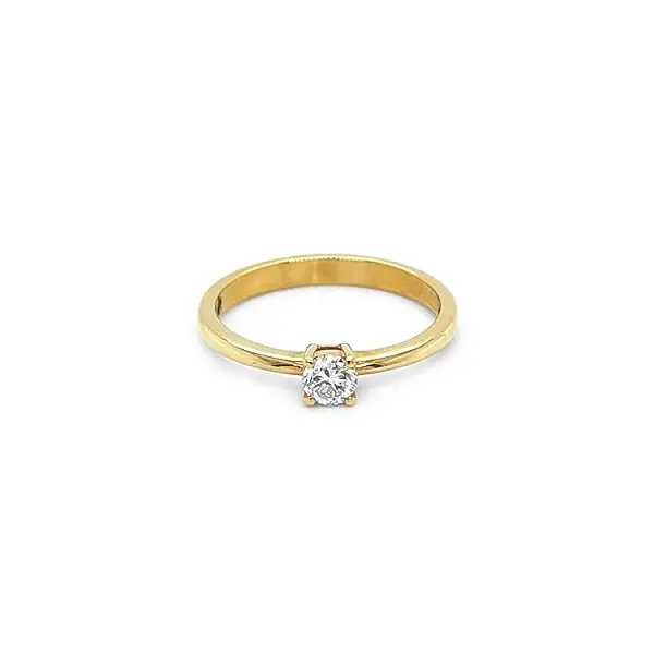 Gold Engagement Ring with Diamond