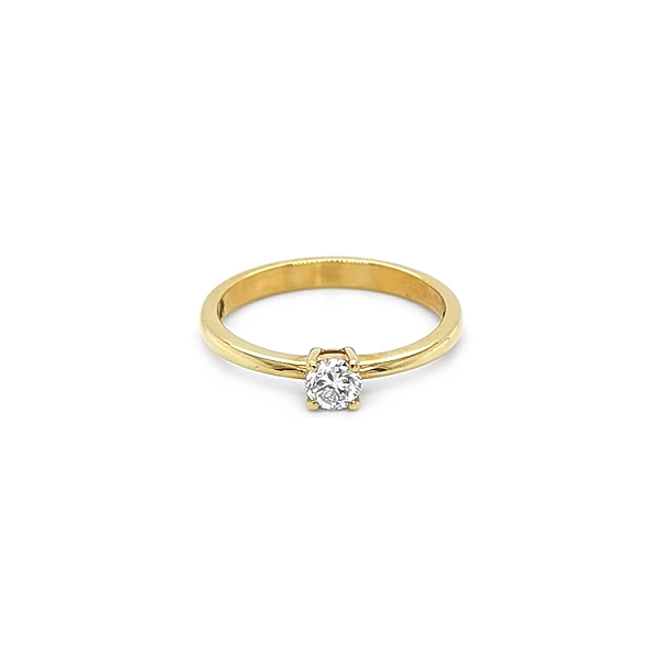 Gold Engagement Ring with Diamond