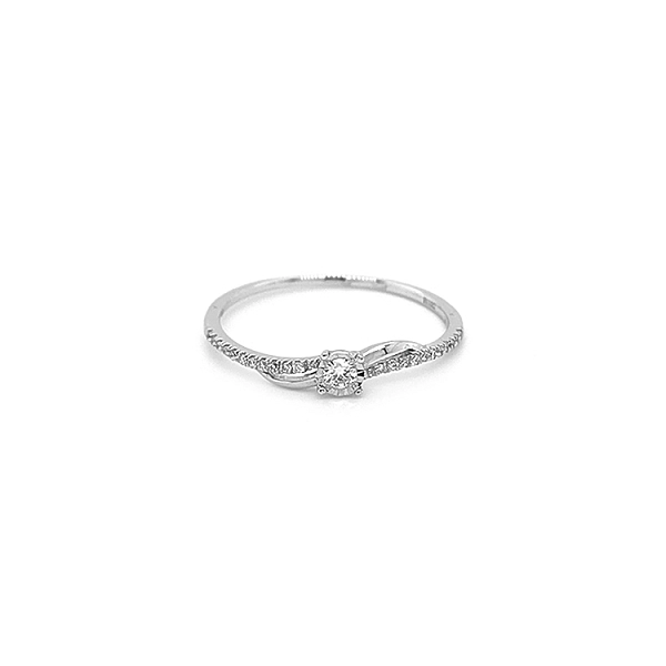 Gold Engagement Ring with Diamonds