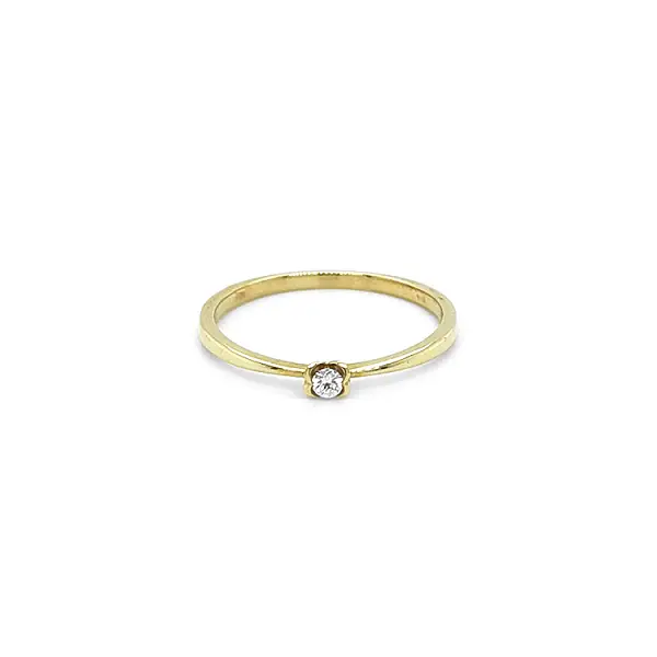 Gold Engagement Ring with Diamond