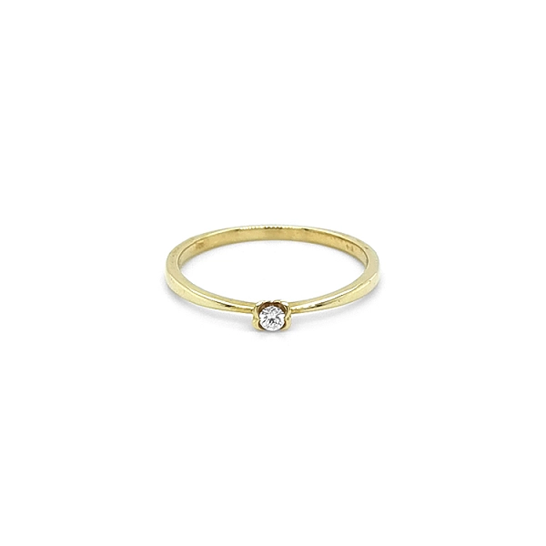Gold Engagement Ring with Diamond