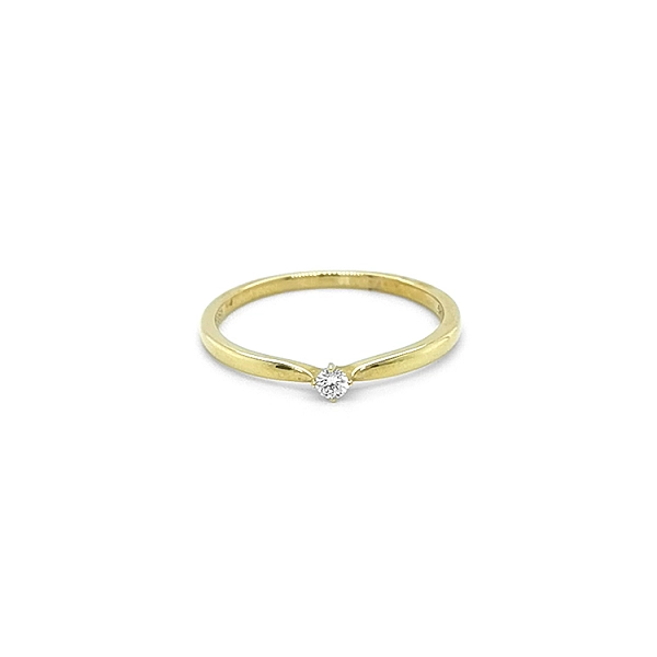 Gold Engagement Ring with Diamond