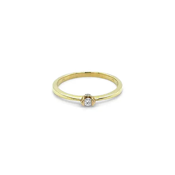 Gold Engagement Ring with Diamond