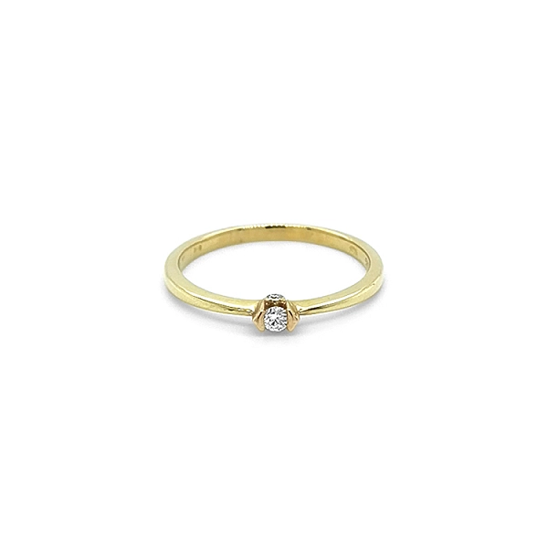 Gold Engagement Ring with Diamond
