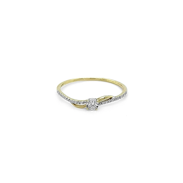 Gold Engagement Ring with Diamonds