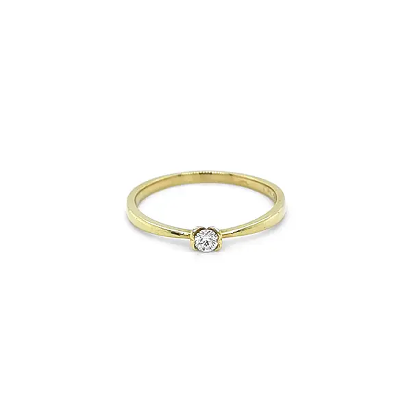 Gold Engagement Ring with Diamond