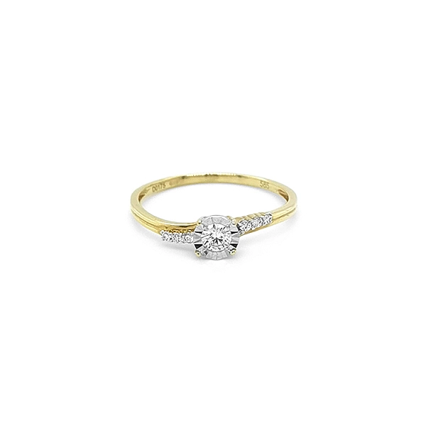 Gold Engagement Ring with Diamonds