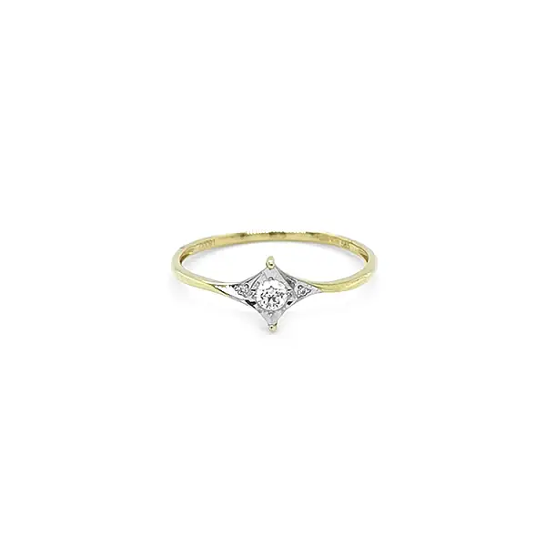 Gold Engagement Ring with Diamonds