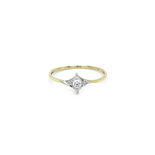 Gold Engagement Ring with Diamonds