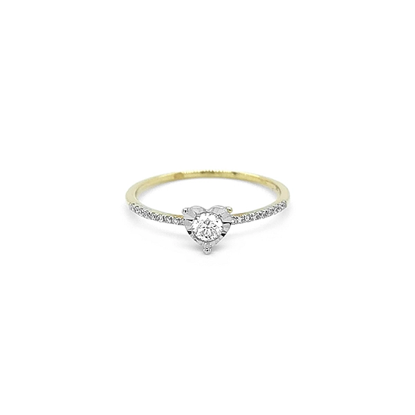 Gold Engagement Ring with Diamonds
