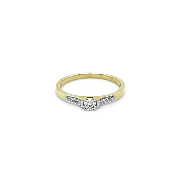 Gold Engagement Ring with Diamonds