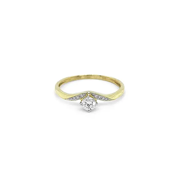 Gold Engagement Ring with Diamonds