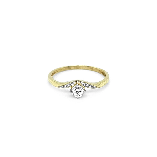 Gold Engagement Ring with Diamonds