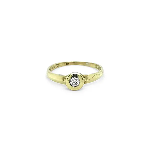 Gold Engagement Ring with Diamond