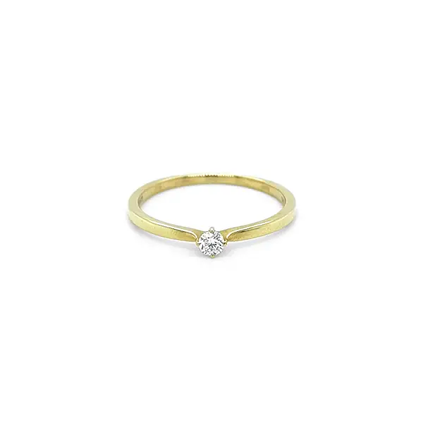 Gold Engagement Ring with Diamond