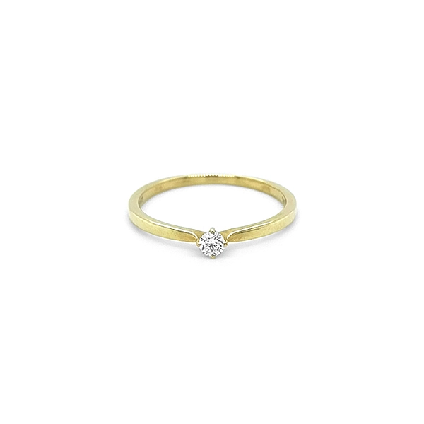 Gold Engagement Ring with Diamond