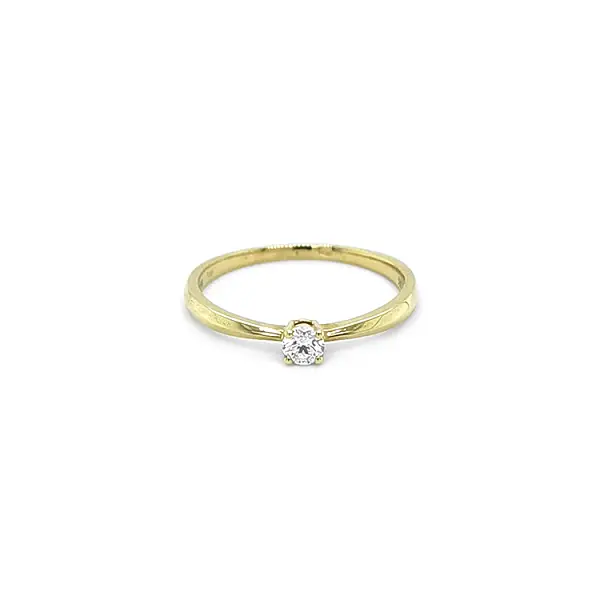 Gold Engagement Ring with Diamond