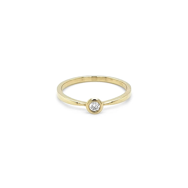 Gold Engagement Ring with Diamond