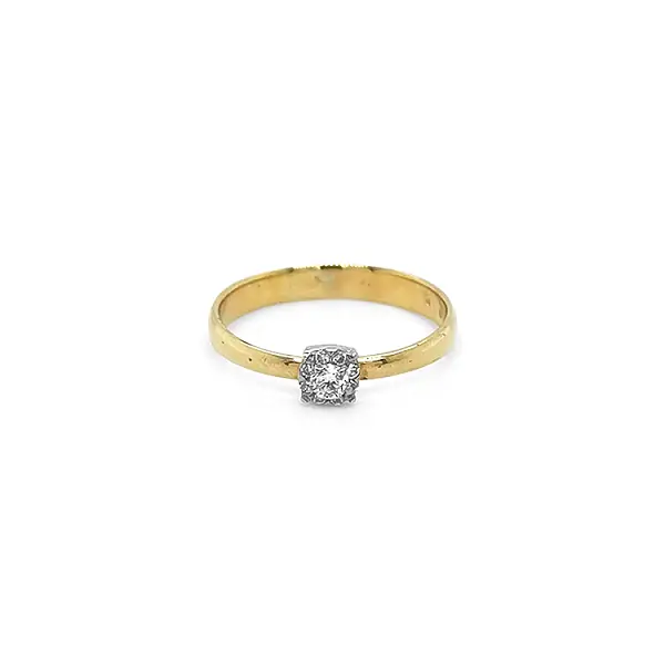Gold Engagement Ring with Diamonds