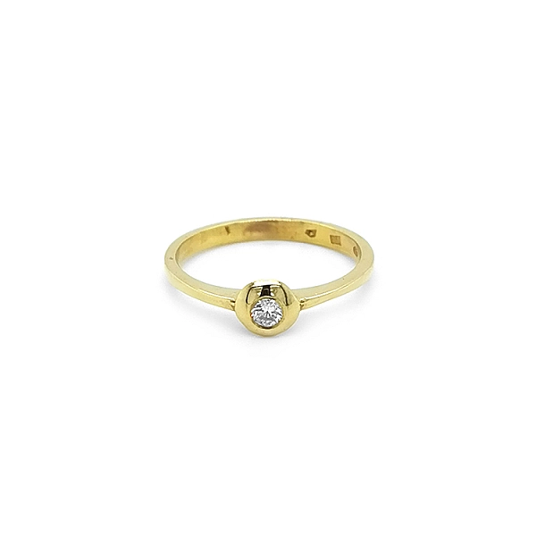 Gold Engagement Ring with Diamond