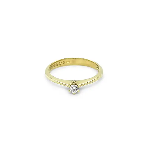 Gold Engagement Ring with Diamond