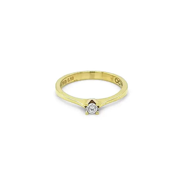 Gold Engagement Ring with Diamond