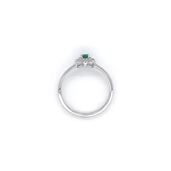 Gold Ring with Emerald and Diamonds